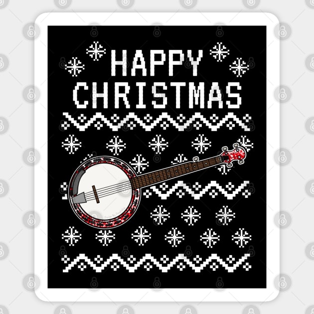 Banjo Ugly Christmas Banjoist Brass Musician Sticker by doodlerob